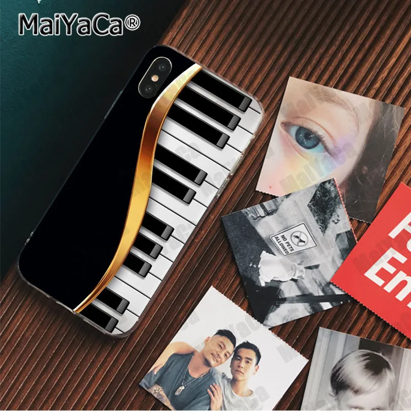 MaiYaCa Teclado de piano de música funda de teléfono de alta calidad para Apple iPhone 8 7 6 S Plus X XS MAX 5 5S SE XR cubierta