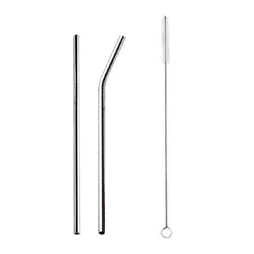 Colorful Reusable Stainless Steel Drinking Straws Spoon Tea Filter Coffee Beer Carbonator Stirring Tools Drinkware Accessories - Цвет: C Straw Silver