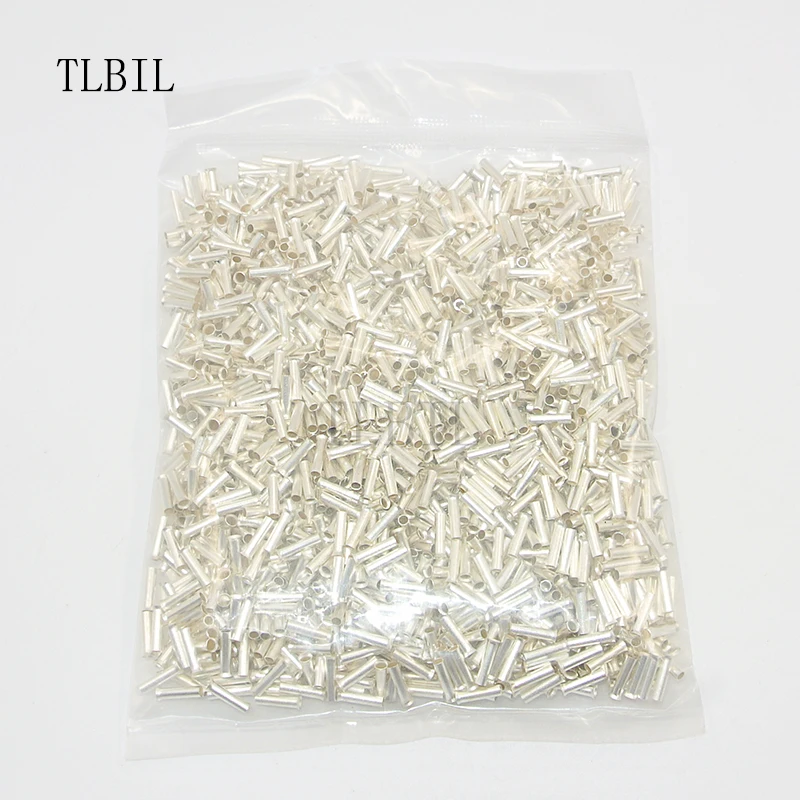 

2000pcs EN2508 2.5mm2 Bootlace cooper Ferrules Wire Copper Crimp Connector Non-Insulated Cord Pin End Terminal