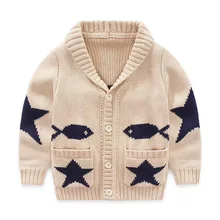 Осенне-зимний Кардиган для маленьких мальчиков, детские свитера, теплое плотное вязаное пальто, детская вязаная верхняя одежда, кардиган для мальчиков