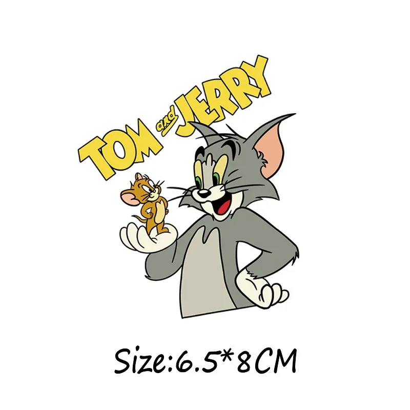 Аниме Кот и мышь Том и Джерри железо на уровне пластырей теплопередача пирография для DIY украшения одежды наклейки - Цвет: Антикварное серебро