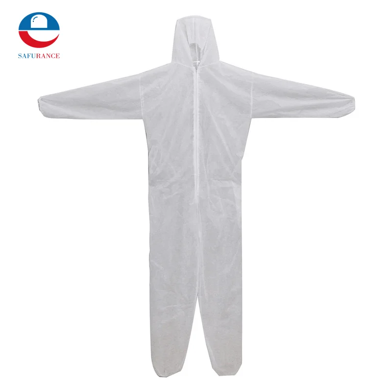 

Disposable Coverall Dust Spray Suit Siamese Non-woven Dust-proof Clothing White Labor Safely Security Protection Clothes