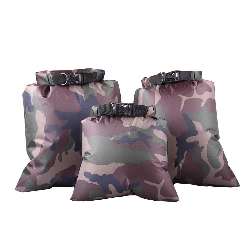 

3 Pcs A Set Outdoor Swimming Waterproof Bag Camping Rafting Storage Dry Bag With Adjustable Strap Hook 3/5/8L
