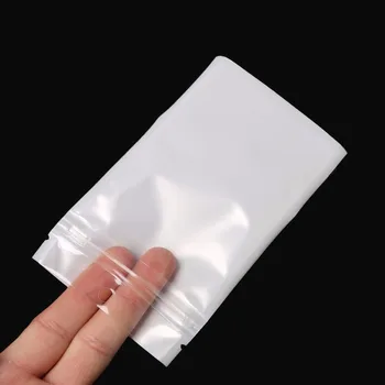

100pcs 8cm*13cm White Clear Self Seal Zipper Plastic Retail Jewelry Packaging Display Bag, Ziplock Zip Lock Bag with Hang Hole