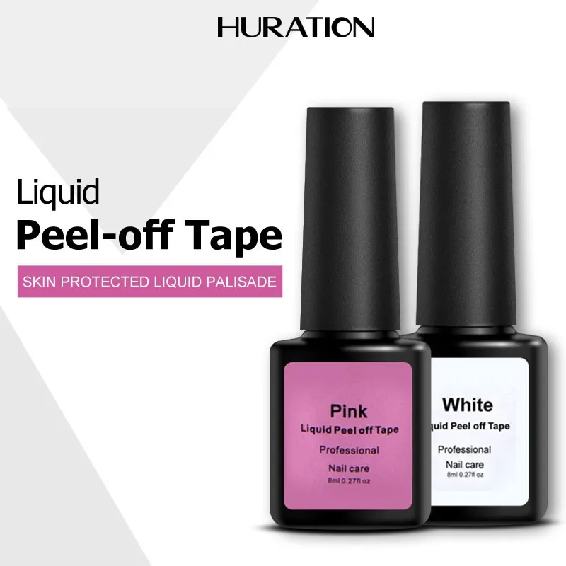 

Huration Tape Manicure Skin Care 8ML Peel Liquid Pink White Latex Defender Cuticle Coat Nail Edge Gel Polish Primer Edge Clean