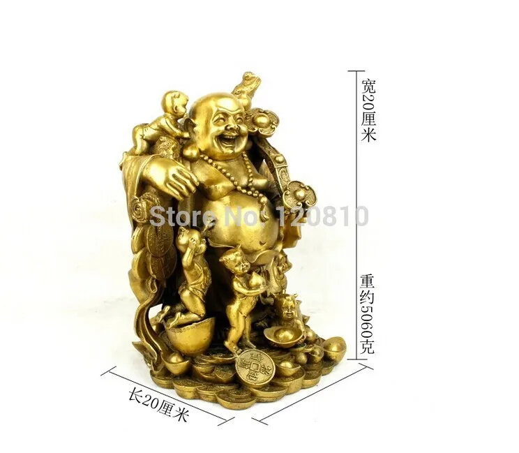 

Five children laughing Buddha copper Maitreya Buddha five children SongZi ornaments for security and peace
