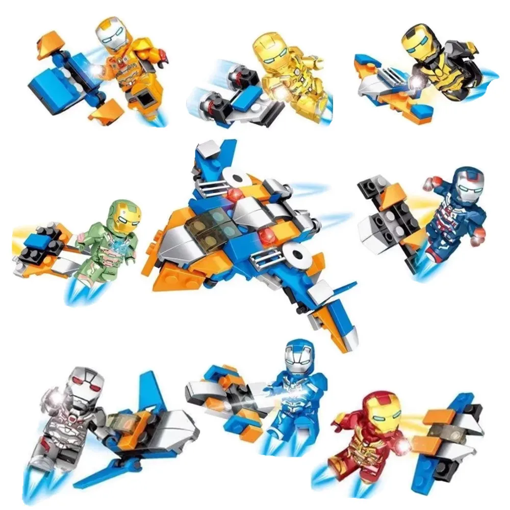 

8Pcs Marvel Avengers Endgame Iron Man Mech The Hulkbuster Figures Building Blocks Bricks Kids Toys Compatible With Lego