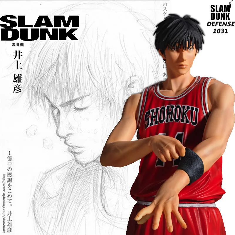 

Anime Slam Dunk Shohoku Rukawa Kaede No. 11 PVC Action Figures Basketball Hanamichi Sakuragi Collectibles Dolls Gift 23cm