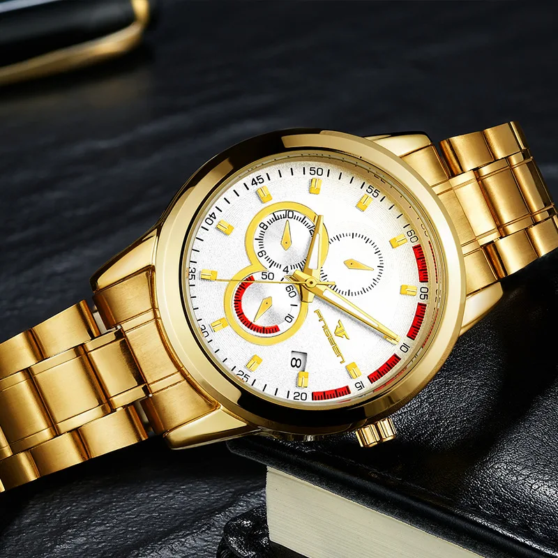 Men's Hollow Mechanical Watch Business Waterproof Calendar Gold Watch Waterproof Pointer Couple Watches ZF9772