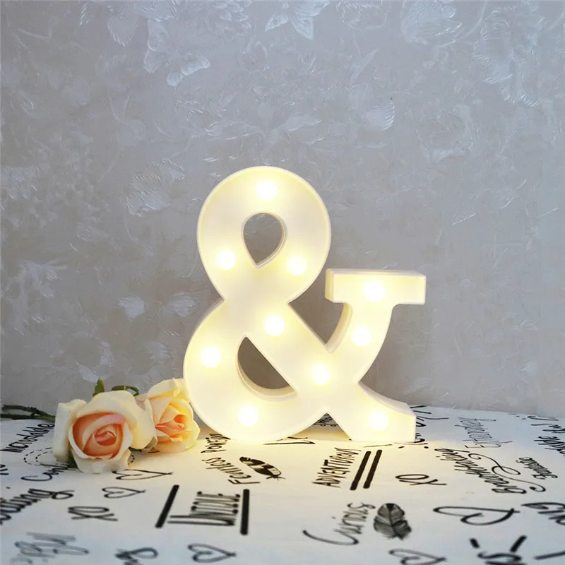 

3D Letters Light @ & Arrow Symbol LED Marquee Light Battery Operate Night Light Lamp for Home Christmas Kids Room Decoration