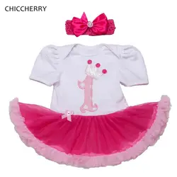 Платье для дня рождения для маленьких девочек 1 года, кружевное платье-пачка с повязкой на голову, комплекты детской одежды, Conjunto Bebe, Одежда