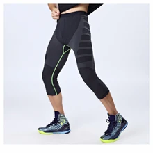 Мужские сетчатые дышащие укороченные брюки для бега, для бега, флуоресцентные линии, колготки, эластичные штаны, велосипедные гетры для мужчин