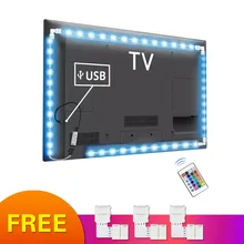 5V RGB USB LED Strip light Tape 5050 tira led USB Diode Tape non impermeabile 1M 2M 3M TV retroilluminazione bande illuminazione decorazione lampada