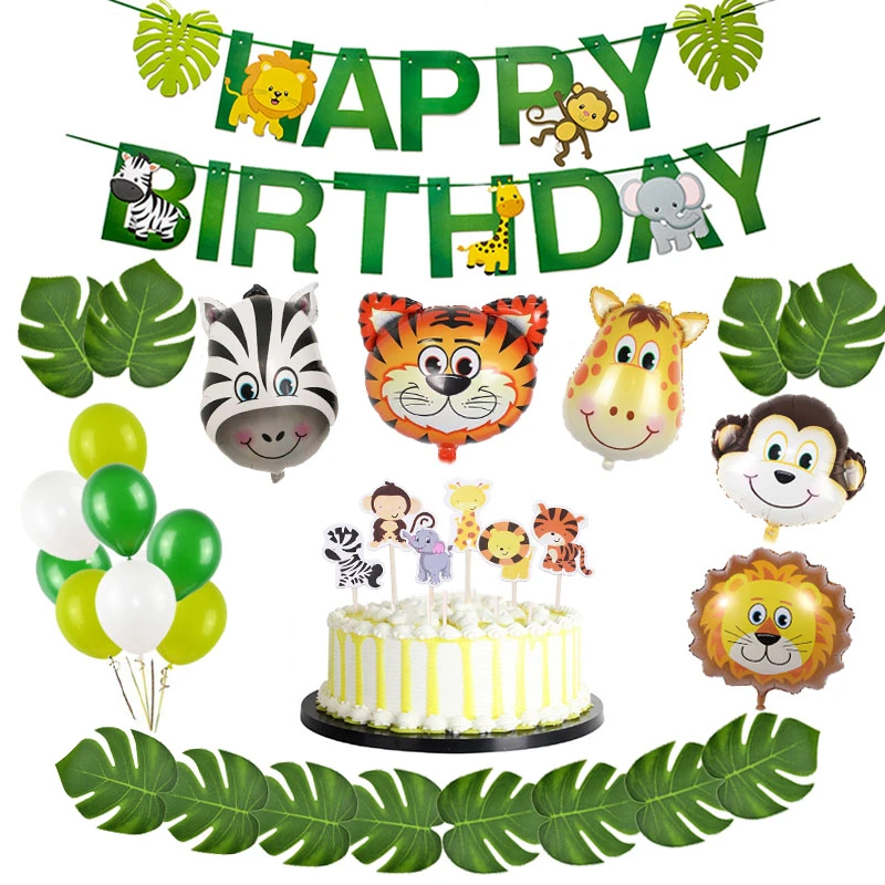 Ballons A Theme Animaux De La Jungle En Feuille D Aluminium Pour Fetes Decoration Festive De Zoo De Safari Pour Anniversaire D Enfants Aliexpress