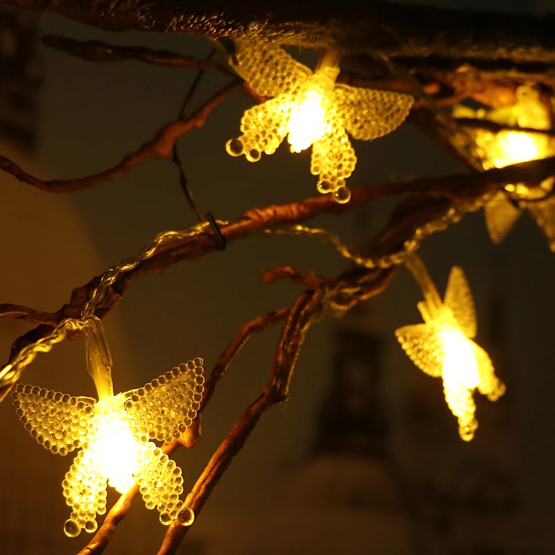 JSEX Волшебные светодиодные фонарики, украшение, гирлянда, Рождественская Новогодняя гирлянда, белая звезда/шар/бабочка/дерево/Снежинка