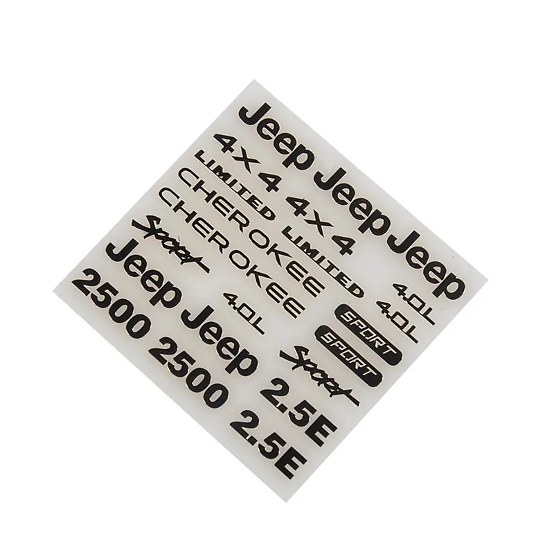 Для 1/10 Масштаб RC джип Wrangler осевой SCX10 JEEP JK D90 логотип марки наклейки Набор для AX90027 AX90028 AX90034 AX90035 серебро