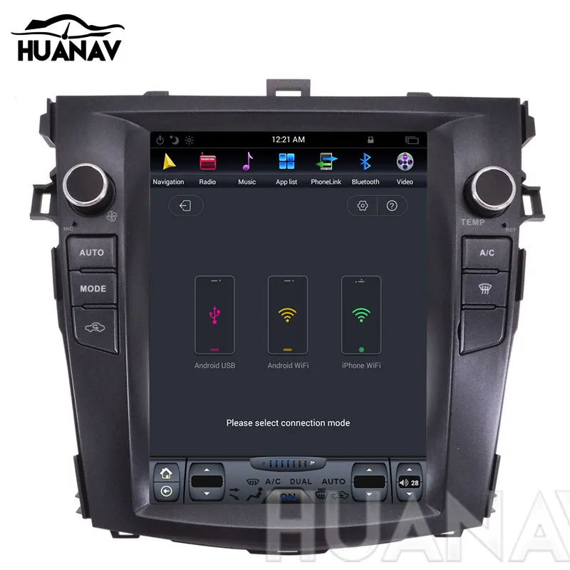 Perfect Tesla style 10.4 inch Touch Screen Car No DVD Player GPS Navigation For Toyota Corolla 2007-2013 stereo unit Satnav multimedia 5