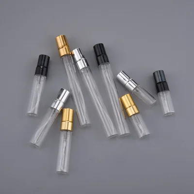 20PCS/LOT 3ML 5ML 10ML Mini Portable Colorful Glass Perfume Bottle With Aluminum Atomizer Empty Cosmetic Containers For Travel