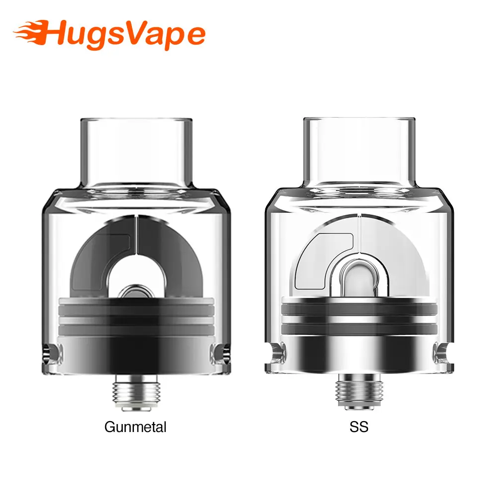 

New Original Hugsvape Ring Lord RDA Tank Single Coil Configuration Tornado Style Airflow Spit-Black Proof Design E Cig Atomizer