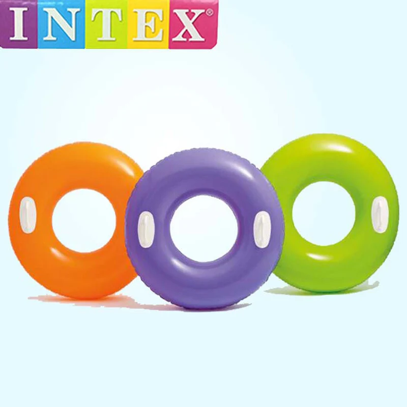 Intex pvc inflatable swim ring band with handle 76cm diameter 0.20mm