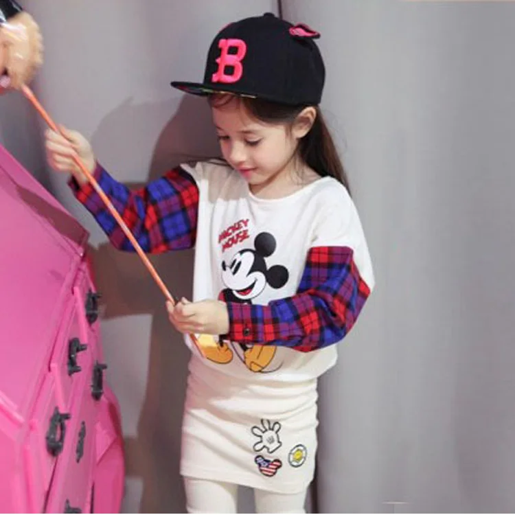 

Children Fall New Girls Cartoon Korean Children Set Two Sets of Color Cotton Skirt