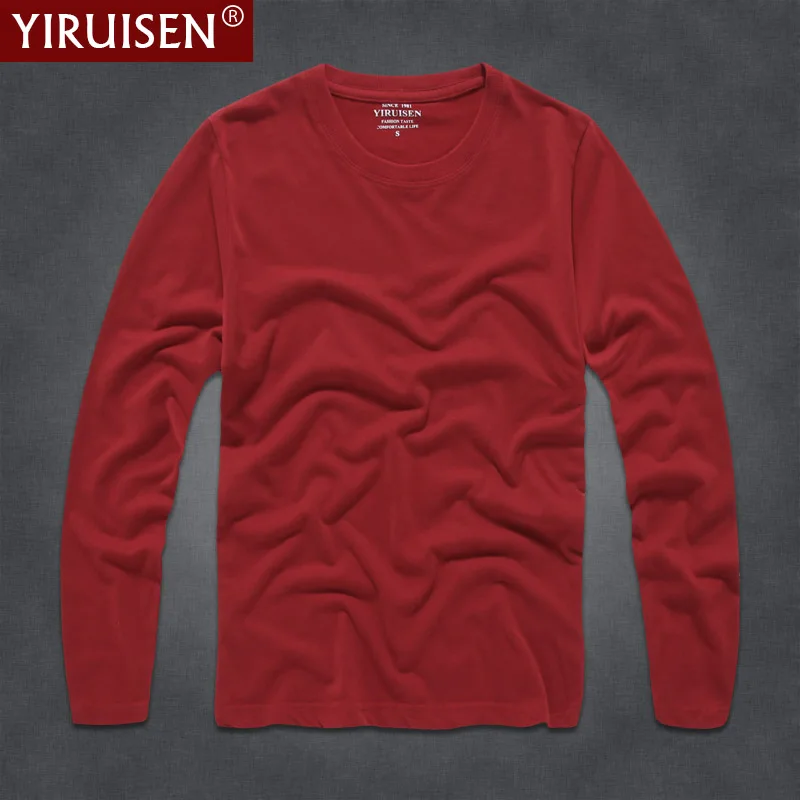 YiRuiSen Brand Mens Solid Long Sleeve T Shirt 2018 Fashion100% Cotton S-3XL O-neck Long T-shirt Men Clothing Autumn Wear Tshirt YiRuiSen Brand Mens Solid Long Sleeve T Shirt 2018 Fashion100% Cotton S-3XL O-neck Long T-shirt Men Clothing Autumn Wear Tshirt