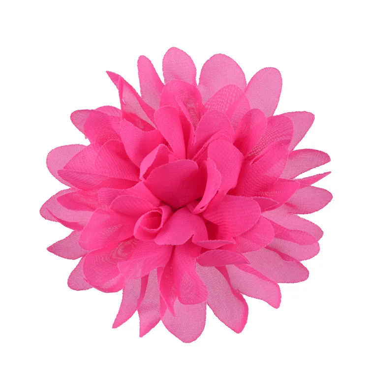 hot pink Nishine 15 шт./лот " мягкие шифоновые цветы Flatback Flet цветок для украшения аксессуары для волос Ткань Цветы для Diy повязки на голову - Цвет: hot pink