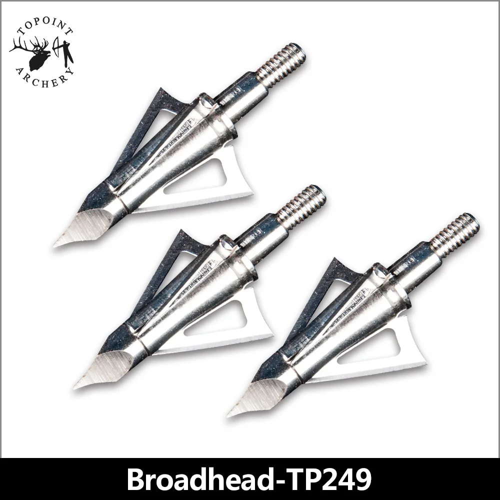 Topoint Archery,3PCS Broadheads,Stainless Steel Hunting Arrowheads