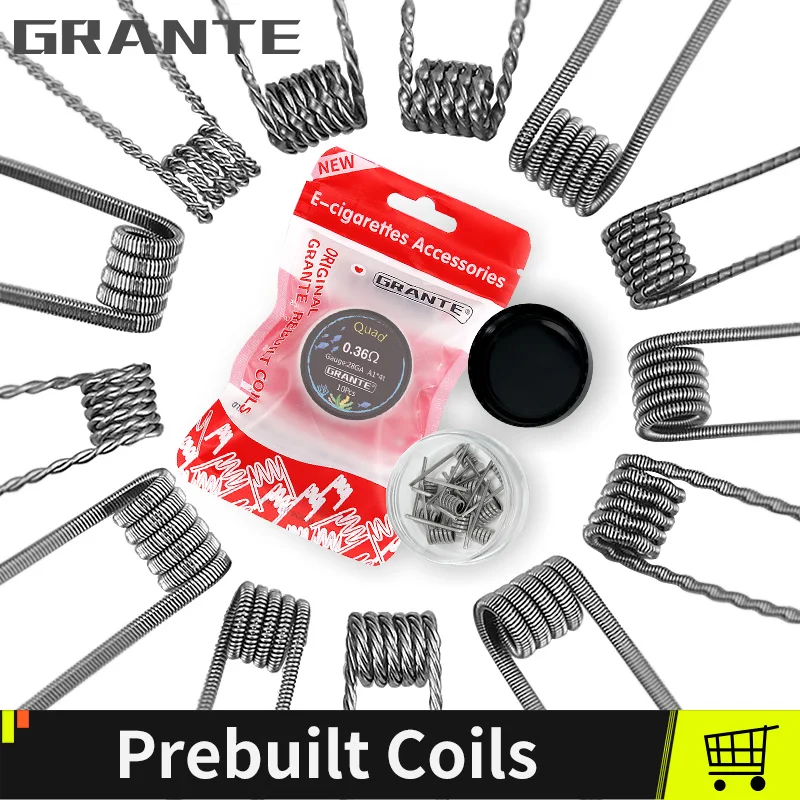 

Grante Prebuilt Coils Alien Clapton Coil Vape Resistance Premade Coil For Electronic Cigarette RDA RTA RBA RDTA Atomizer Heating