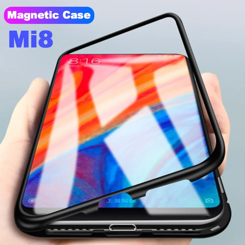 

Cover For Xiaomi My 8 Case On Ksiomi Xiomi Xiami Xaomi Xiao Mi 8 Mi8 Coque Flip Magnetic Glass Cases Fundas Bumper Protective