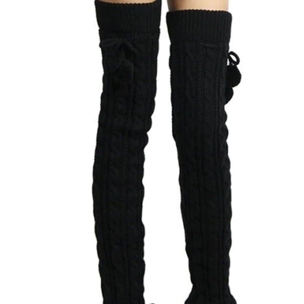 Women Cable Long Boot Thigh-High Over Knee Sock Sexy Thick High Knitting Stockings Winter Warm Knitted Stockings