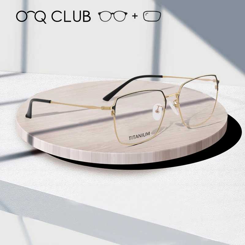 

O-Q CLUB Titanium Glasses Frame Women 2019 Ultralight Prescription Eyeglasses Men Square Spectacles Myopia Optical Frame Eyewear