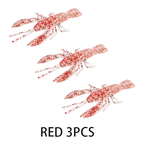 JACKFISH Мягкая приманка 57 мм/2 г Светящиеся креветки рыболовная приманка Aritificial силиконовая рыболовный червь бас рыболовная приманка - Цвет: RED