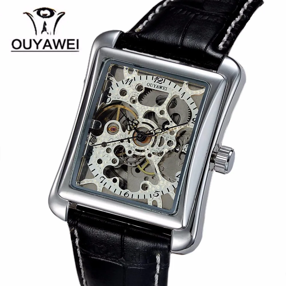 Gold skeleton kol saati automatic mechanical watch Original top brand OUYAWEI luxury men s watch sport