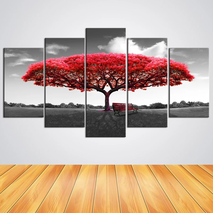 

The tree of red life Wall Painting（No Frame）Printd on Canvas Arts Modern Home Wall Art HD Print