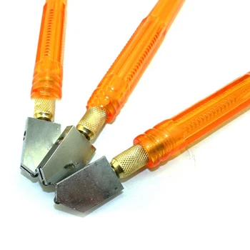 

165x14x14mm Antislip Handle Steel Blade Oil Feed Glass Cutter Diamond Tipped Cutting Tool