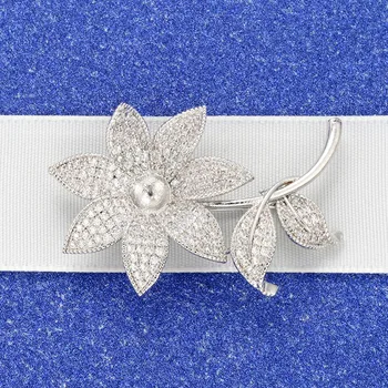 

ZHUKOU 30x44mm High Quality Gold flowers Brooch Pins for Women and girls skirts backpack Accessories model:VN1