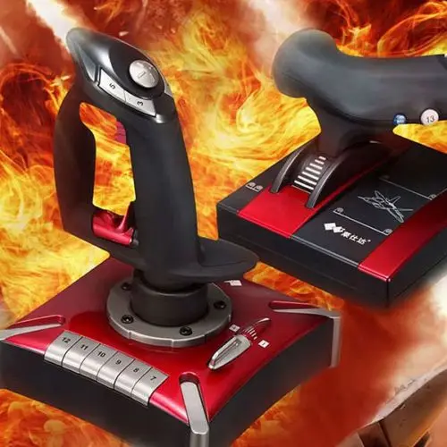 2PCS USB Game Joystick Controller Flight Control Simulator System