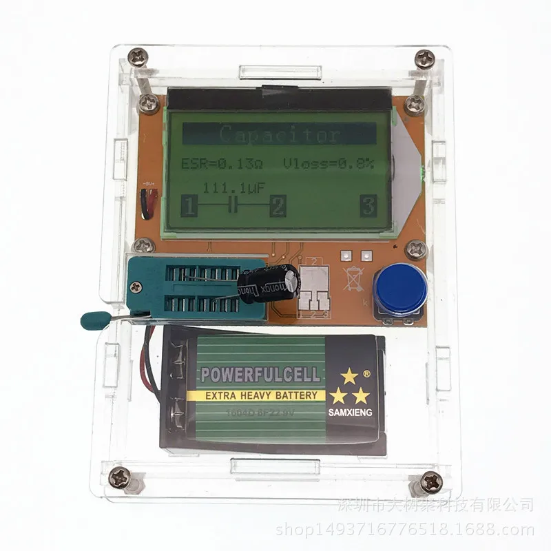 LCR-T4 ЖК-дисплей цифровой Транзистор тестер метр прозрачный акриловый чехол Транзистор тестер подсветка диод Триод Емкость ESR метр - Цвет: 5