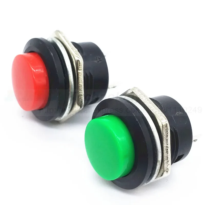 

10pcs/lot Push button switch round cap unlock auto reset switch R13-507 2pin 16mm 250VAC 3A free shipping