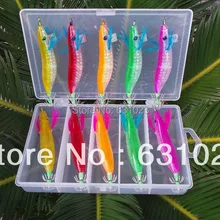 MR OCTOPUS 10 шт. рыболовная приманка, крючок для наживки, крючок в виде кальмара, 2,5#10 см, 13 г, упакован в коробку. Пять цветов смешанные