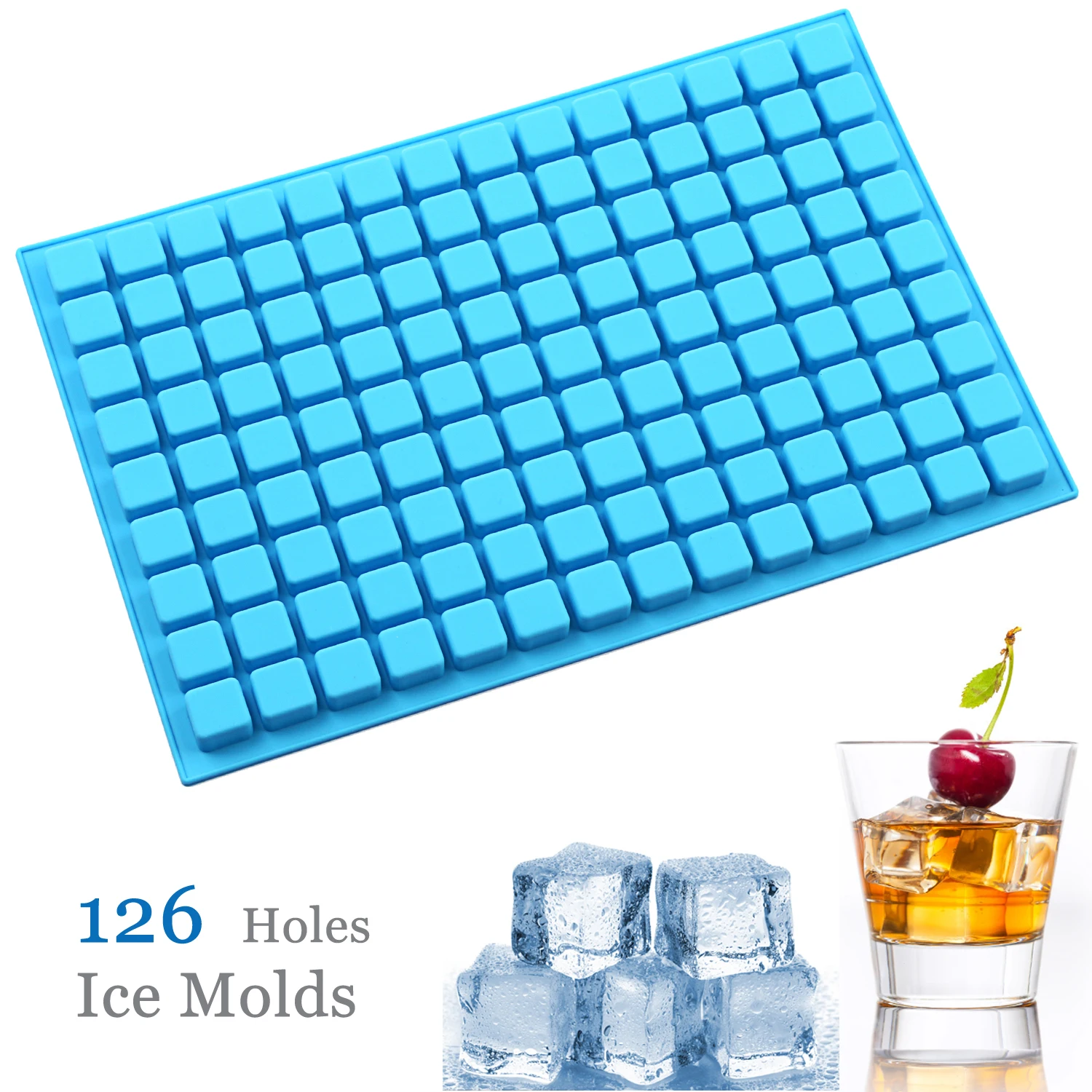 BPA Free Honeycomb Ice Cube Tray 126 Cubes Silicone Ice Cube Maker Mold For Ice Cream Party Whiskey Cocktail Cold Drink