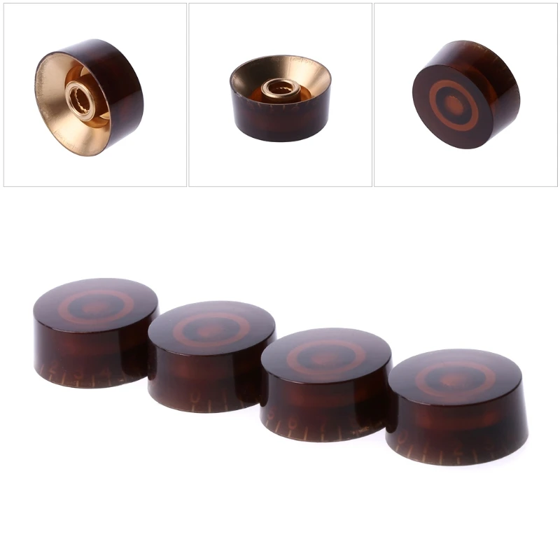 

1pc Knob Button Electric Guitar Tone Volume Control For LP Guitar Parts Coffee Golden
