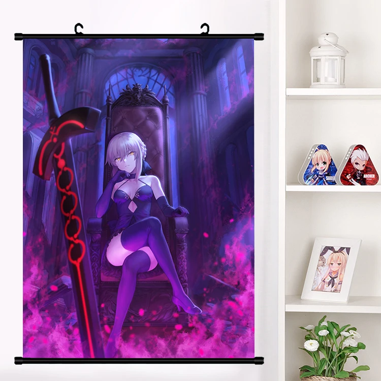 Anime Game Fate Stay Night Arturia Pendragon Saber Alter Wall Scroll Mural Poster Wall Hanging Poster Home Decor Collection Painting Calligraphy Aliexpress