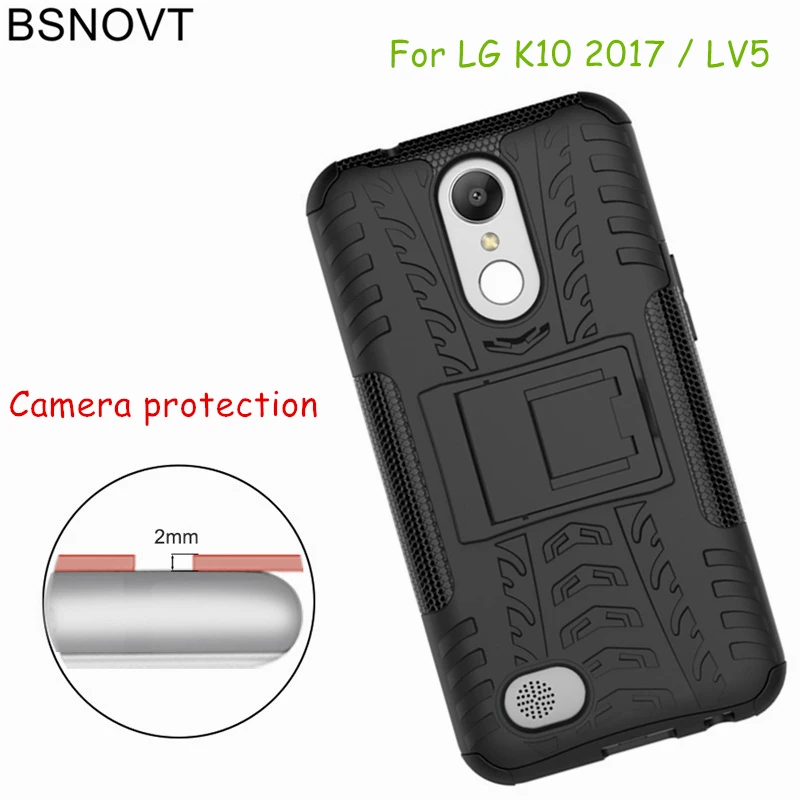 BSNOVT For LG K10 2017 Cover Soft TPU Holder Stand Phone Case LV5 Fundas 5.3&quot |