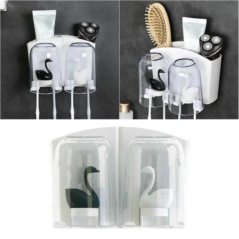 

Couple Toothbrush Holder Toothpaste Storage Rack Creative Wash Set Gargle Cup Holder Toothbrush Organizer Stand For Bathroom