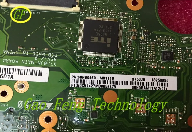 Материнская плата для ноутбука ASUS X750JN основной плате REV: 2,0 60NB0660-MB1110 I7-4700HQ Процессор DDR3 неинтегрированная тест нормально