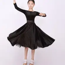 Детское бальное платье, стандартное танцевальное бальное платье для соревнований, современное детское платье для девочек/платье для вальса черного цвета