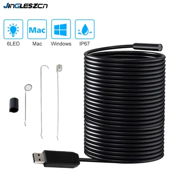 

9MM Lens USB Endoscope Mini Camera Inspection Borescope Endoscope IP67 Waterproof Inspection Camera for Windows PC (15M )