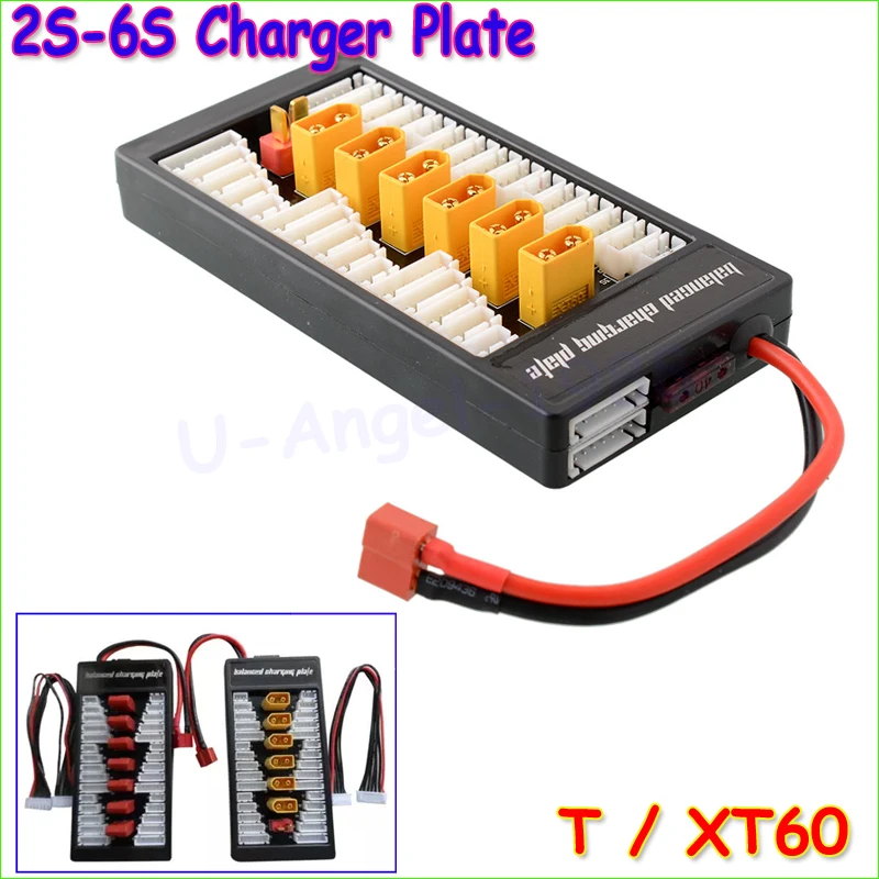 

1pcs Lipo Parallel Charging Board parallel 6 batteries Charger Plate XT60 / T Plug for Imax B6 B6AC B8 6 in1 RC FPV Quadcopter